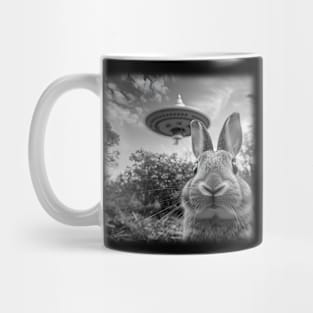 Funny Bunny Selfie with UFO Mug